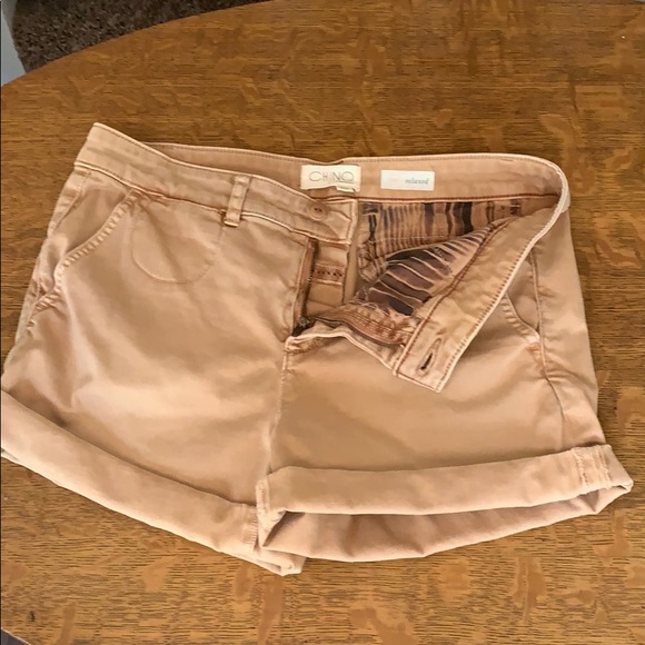 Chino x Anthropologie relaxed flat front tan shorts - Picture 7 of 7